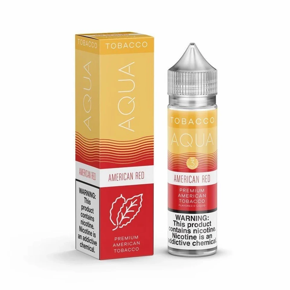Aqua Luam Ntawv Asmeskas Liab 60ml eliquid