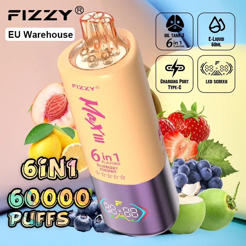 Fizzy 60000 Puffs Puff 60k 6 hauv 1 Flavors Disposable Vape