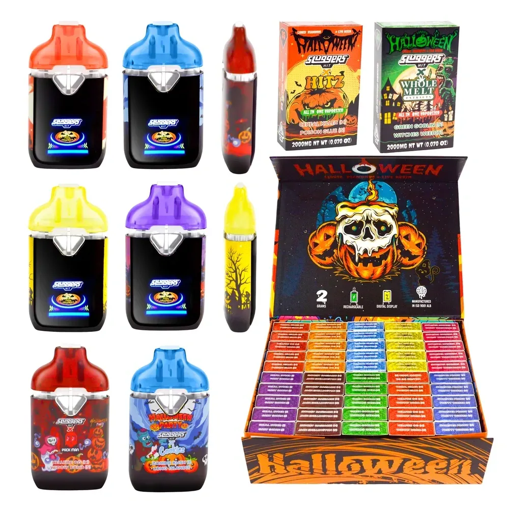 EMPTY Sluggers Ntaus Halloween 2g Disposable Vape Pen Hloov Dual Flavors