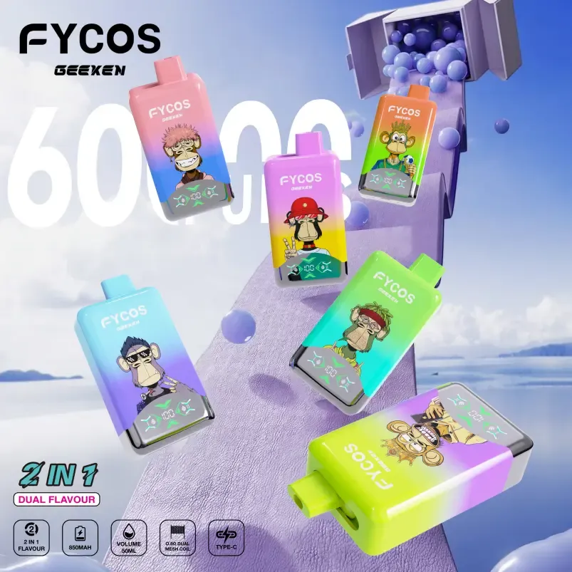 Fycos 60K 60000 Puffs Geeken 2 nyob rau hauv 1 Lag luam wholesale Disposable Vape